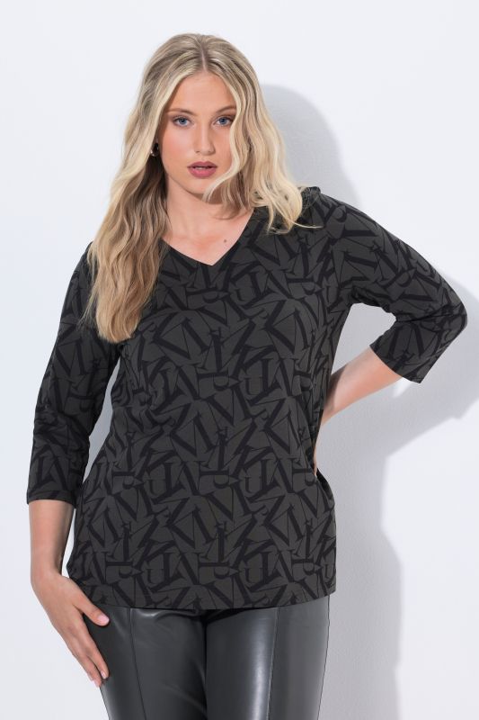 Letter Print 3/4 Sleeve Tee