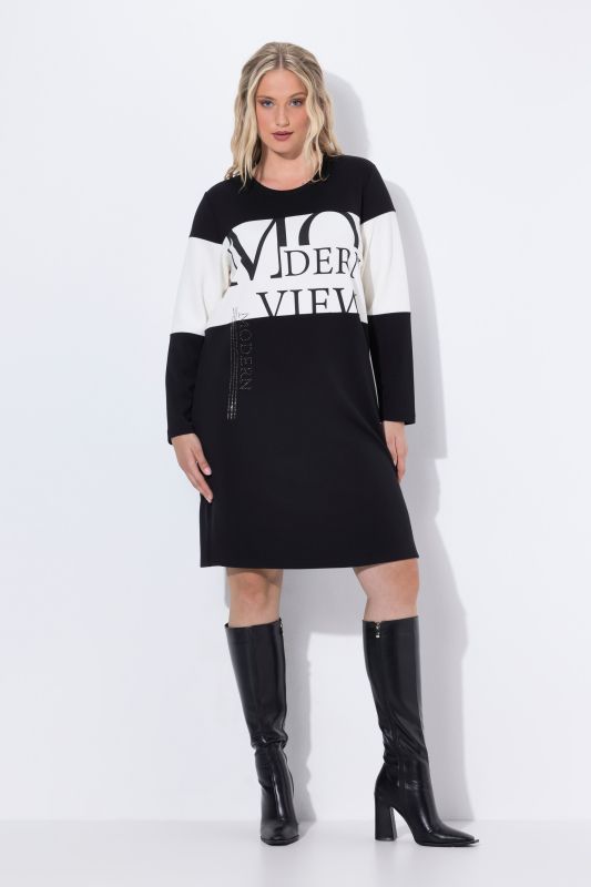 Logo Print Long Sleeve Sweatshirt Dress