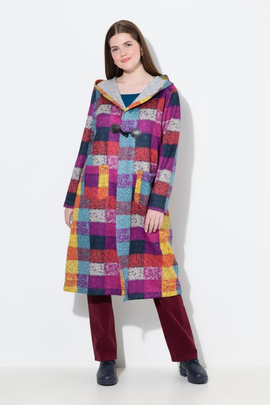 Patchwork Checked Longline Sweatshirt