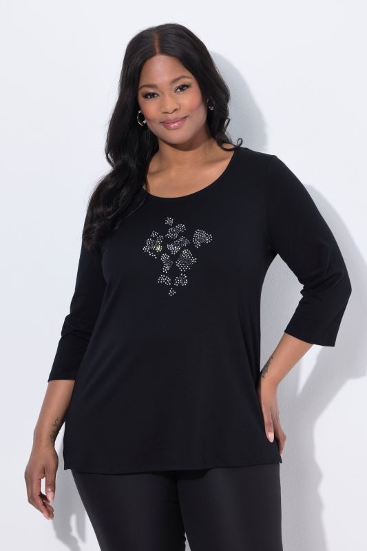 Rhinestone Detail Pima Cotton Tee