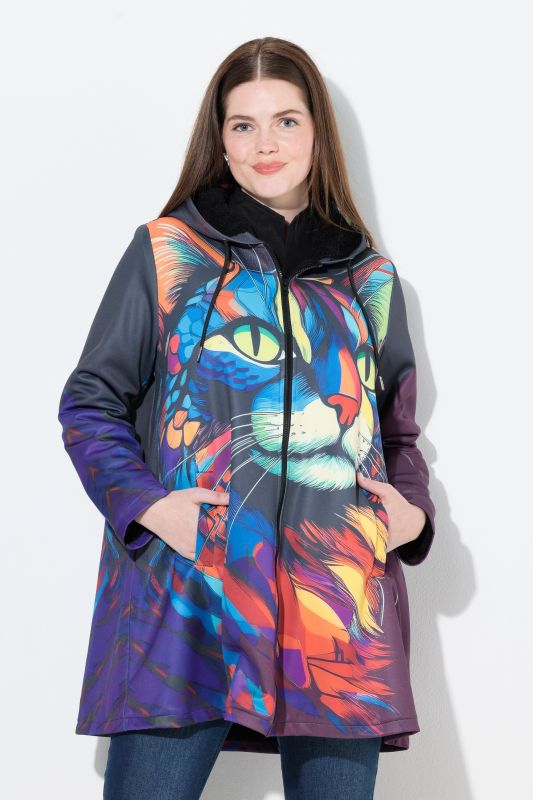Rainbow Cat Teddy Lined Jacket
