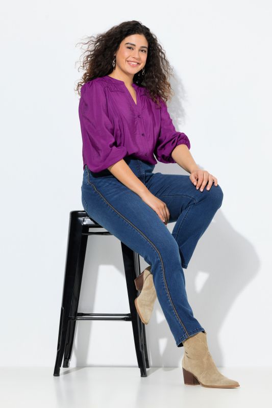 Rhinestone Seam Stretch Fit Jeans