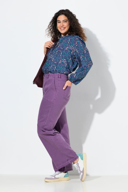 Purple Fringed Hem Stretch Fit Jeans