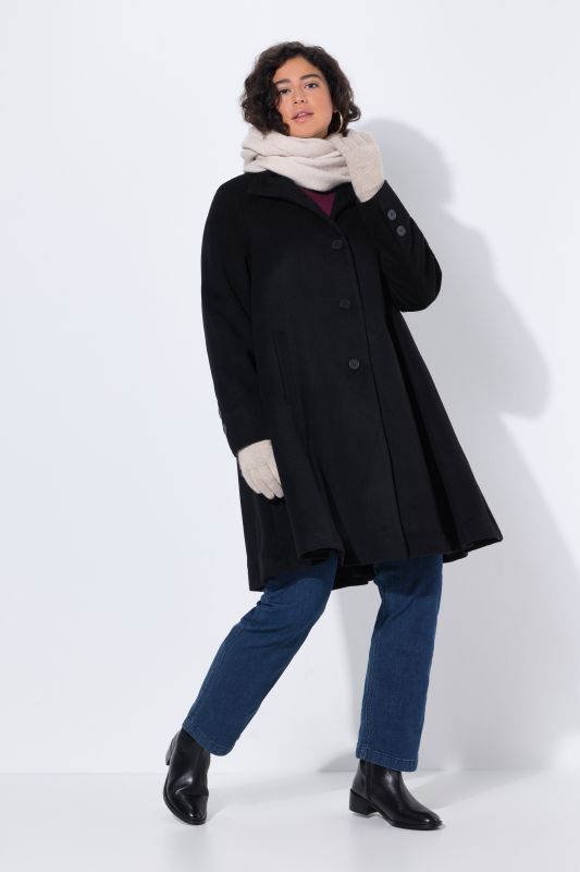 Палто с вълнена визия и А - линия