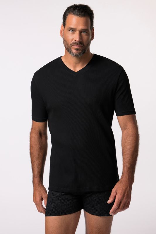 Тениска рипсена с къс ръкав