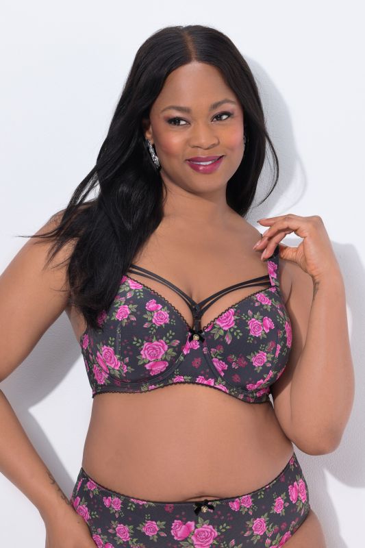 Сутиен с принт на рози