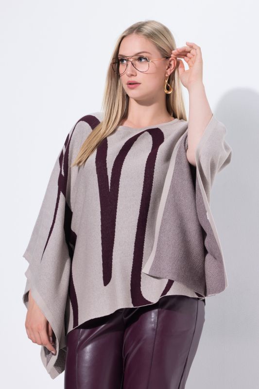 Пончо с рисуван принт