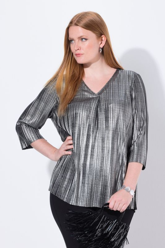 Туника сребърна с плисе