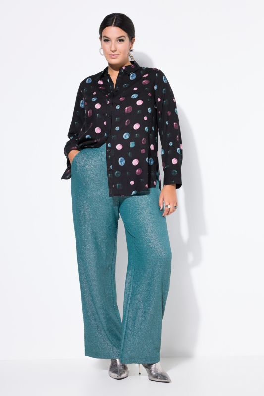 Панталон с широки крачоли и бляскави