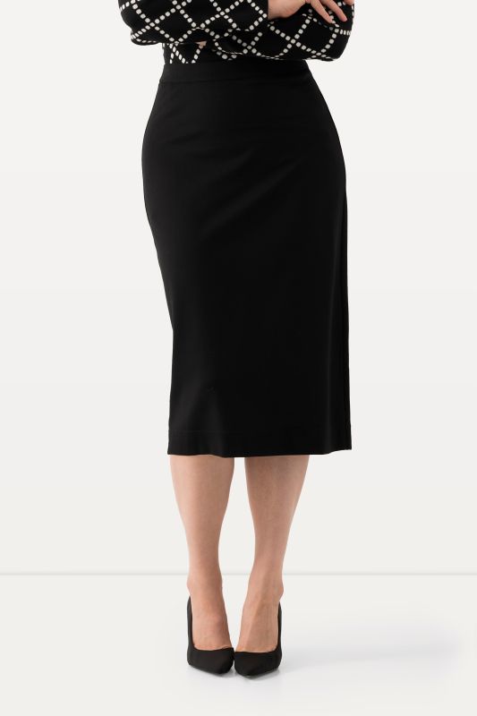 Straight Elastic Waist Stretch Knit Skirt