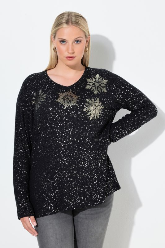 Суитчър с метални снежинки