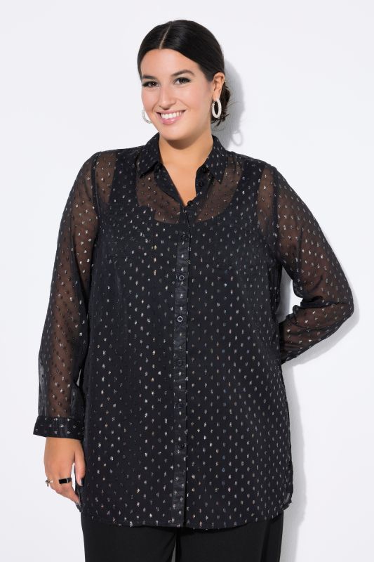 Риза прозрачна с бляскави акценти