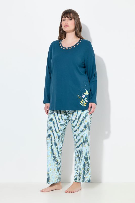 Пижама от 2 части с ботанически райета