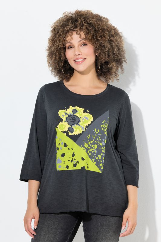 Тениска с неонови цветя