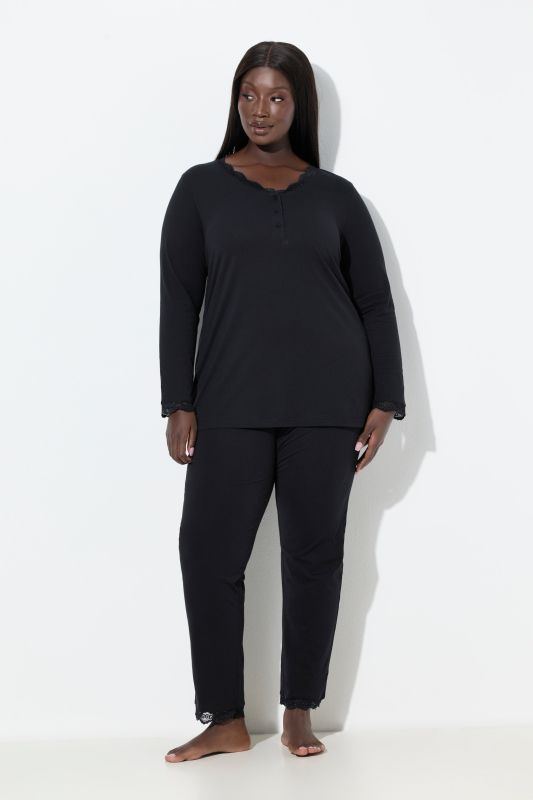 Lace Trimmed Pajama Set