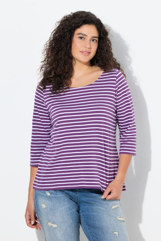Striped 3/4 Sleeve Tee