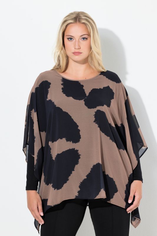 Туника с шифон и леопардов принт