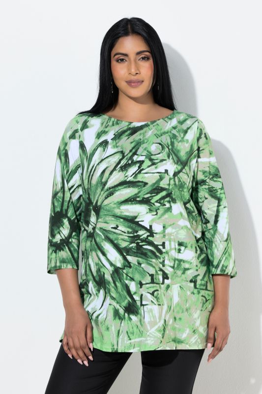 Тениска с абстрактен флорален принт