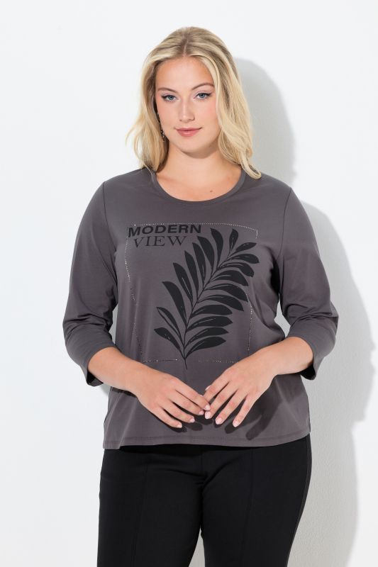 Тениска с графичен принт на листо