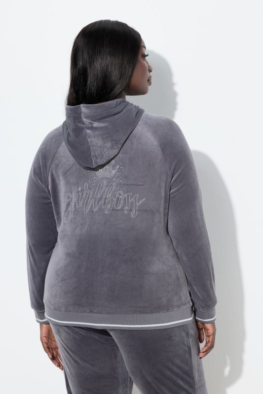 Блуза велурена с качулка