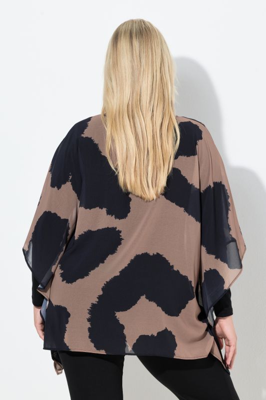 Туника с шифон и леопардов принт