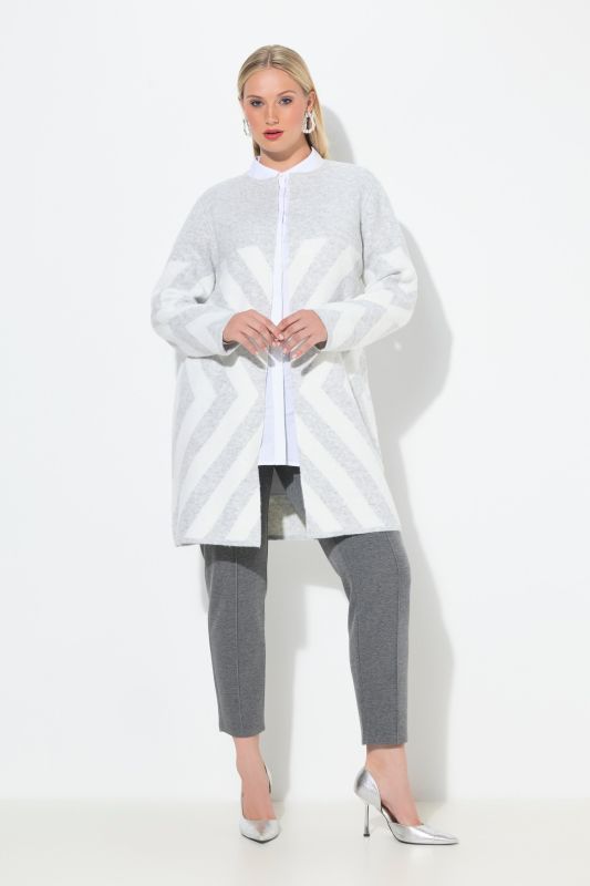 Жилетка плетена с геометрични райета