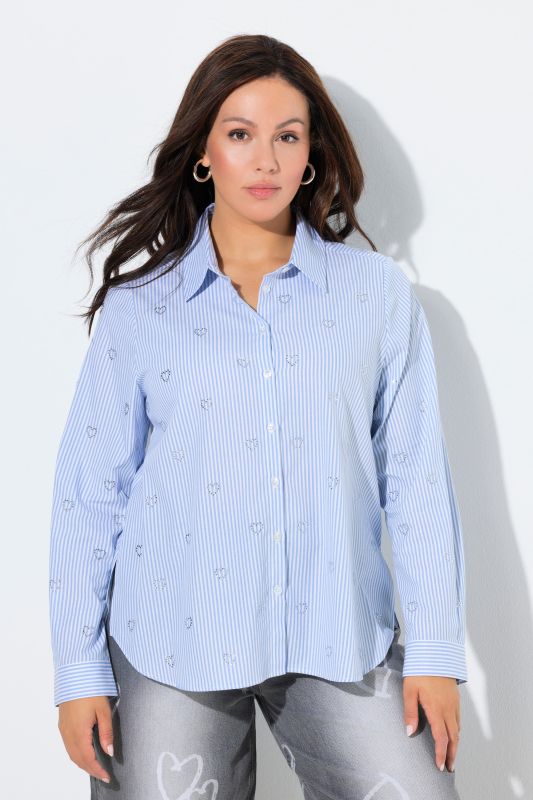 Sparkling Pinstripe Heart Blouse