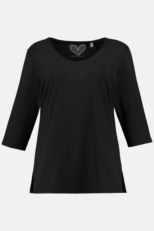 Silky Stretch Rounded V-Neck Stretch Knit Top