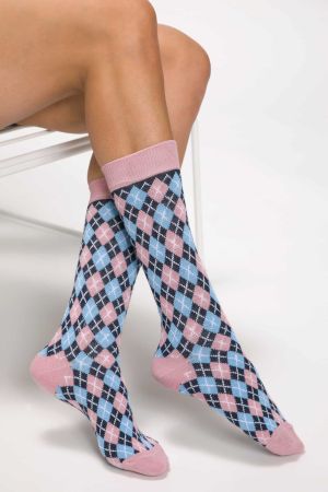 Чорапи с кариран принт