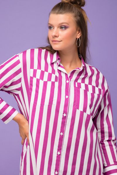 Stripe Print Oversized Shirt