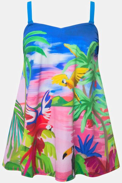 Parrot Print Swim Dress
