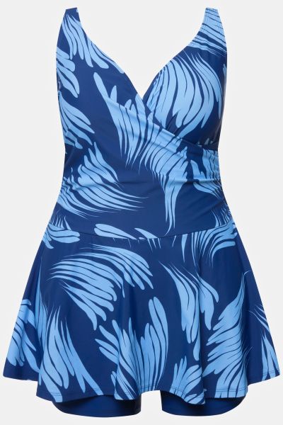 Brushstroke Skirted Short Swim Dress