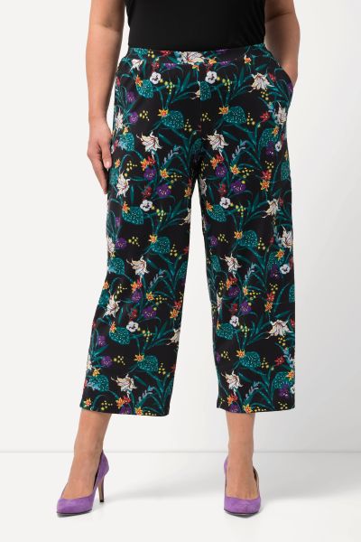 Matte Jersey Tropical Floral Print  Pocket Pants