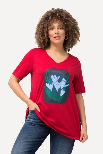 Тениска с флорален графичен принт