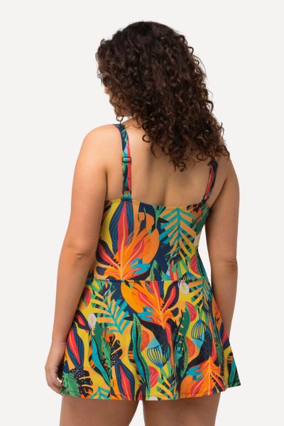 Jungle Print Wrap Look Swim Dress