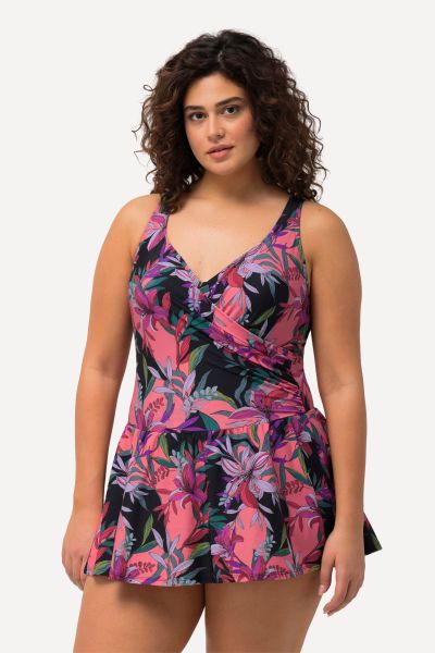 Tropical Print Swim Dress
