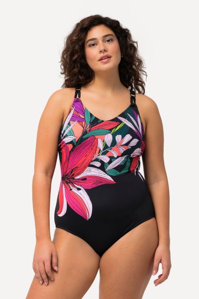 Floral Split Strap Swimsuit