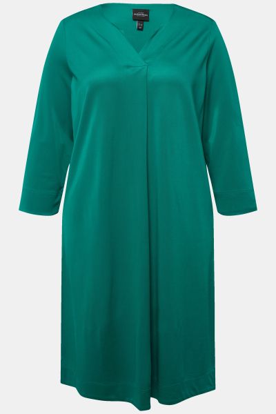 Stretch Blend 3/4 Sleeve Knit Tunic Dress