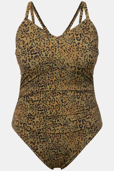 Leopard Print Cutout One Piece Swimsuit