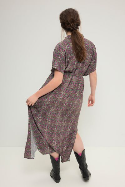Paisley Print Short Sleeve Maxi Dress