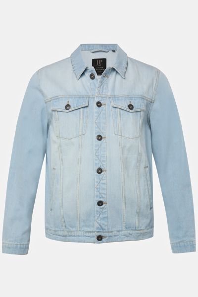 Denim jacket, breast pockets, button placket, up to 8 XL