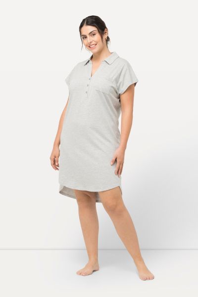Collared Cap Sleeve Nightgown