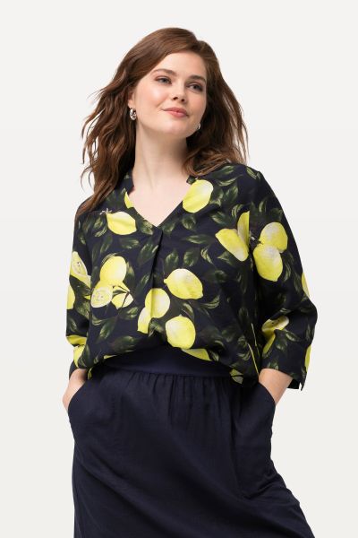 Блуза с принт на лимони