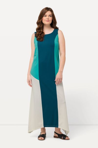 Eco Cotton Colorblock Stretch Knit Tank Dress