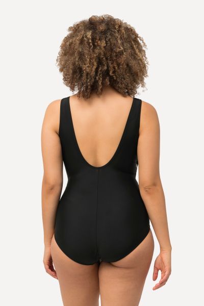 Striped Draped One Piece Swimsuit