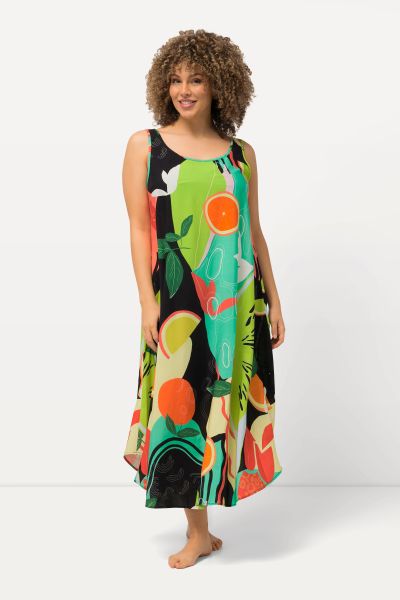 Fruit Print Sleeveless A-Line Dress