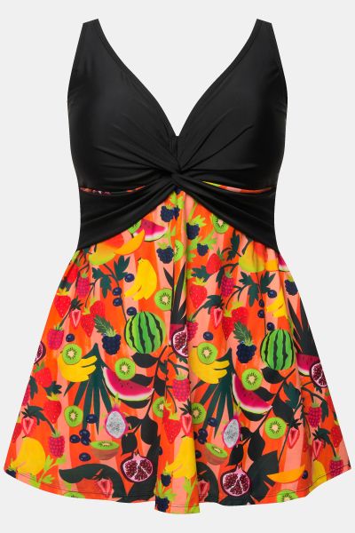 Fruit Print One Piece Swim Dress