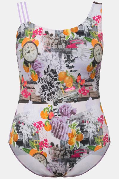 Antique Mixed Print One Piece Swimsuit