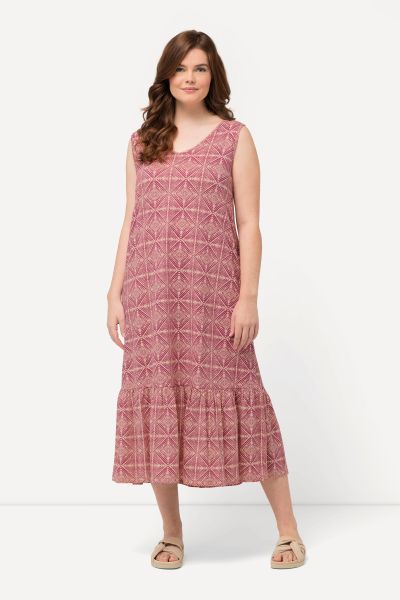 Eco Cotton Geometric Print Sleeveless Dress