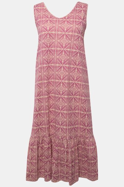 Eco Cotton Geometric Print Sleeveless Dress